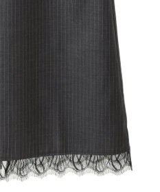 YECCA VECCA ストライプ柄レースMIXキャミワンピース