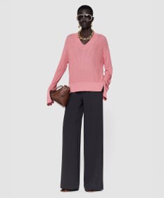 JOSEPH クリンクルリブ　Vネックニット