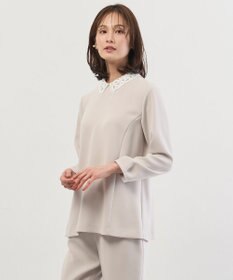 J.PRESS LADIES 【セットアップ対応・2way】セラテリーダブルクロス ブラウス グレージュ系
