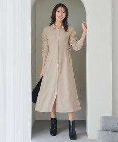 Tiaclasse L 【洗える】コーデュロイサイドリボンワンピース