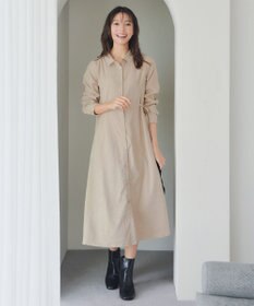 Tiaclasse L 【洗える】コーデュロイサイドリボンワンピース