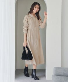 Tiaclasse L 【洗える】コーデュロイサイドリボンワンピース