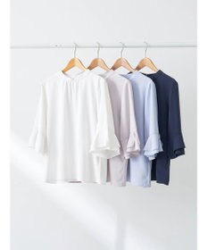 earth music&ecology ラッフル７分袖ブラウス