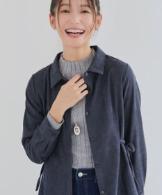 Tiaclasse L 【洗える】コーデュロイサイドリボンワンピース