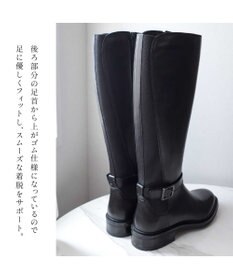 Pointer 本革ベルトデザイン 裏起毛 ロングブーツ