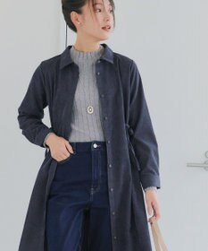 Tiaclasse L 【洗える】コーデュロイサイドリボンワンピース