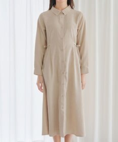 Tiaclasse L 【洗える】コーデュロイサイドリボンワンピース