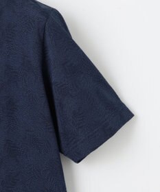 JOSEPH ABBOUD 【キングサイズ・吸水速乾】リーフ柄ジャガード クルーネック Tシャツ