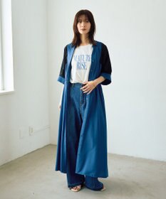 YECCA VECCA 配色デザインシャツワンピース