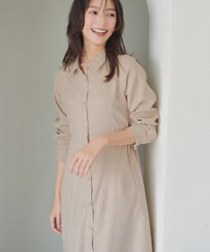 Tiaclasse L 【洗える】コーデュロイサイドリボンワンピース