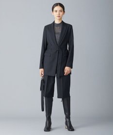 ICB L 【洗える】 ウールマットウース ベルト付きジャケット