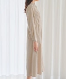 Tiaclasse L 【洗える】コーデュロイサイドリボンワンピース