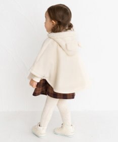 MIKI HOUSE HOT BISCUITS 【70-90cm】 お耳付きボアフリース ダッフルマント