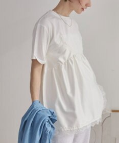 WEGO 【ANGIE VINTAGE】サテンレースドッキングレイヤードトップス