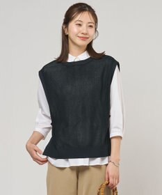 J.PRESS LADIES Vis/Pe スパーク ニット ベスト ネイビー系
