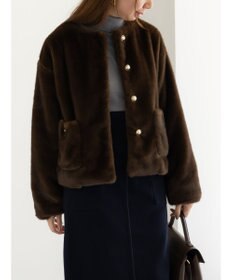 Te chichi グラデーションファーノーカラージャケット《2025winter catalog item》