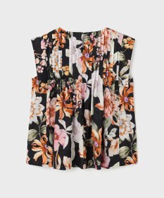 GRACE CONTINENTAL フラワープリントタックブラウス