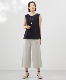 J.PRESS LADIES L 【洗える】スムースジャージー ノースリーブ カットソー