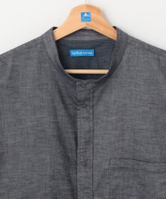 SHARE PARK MENS 【UVカット・撥水・ストレッチ】イージーデニムノーカラーシャツ