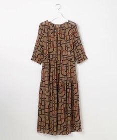 自由区 S ジオメトリックレトロプリント ワンピース