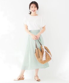 ANY SIS プレーティングジャージーフレンチスリーブ カットソー