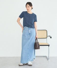 earth music&ecology サイドスリットデニムロングスカート