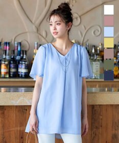 Tiaclasse フレアスリーブチュニックブラウス