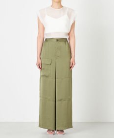 NAVE 【Nave・洗える/ウエストゴム】ヴィンテージサテン ワイドパンツ