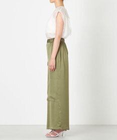 NAVE 【Nave・洗える/ウエストゴム】ヴィンテージサテン ワイドパンツ