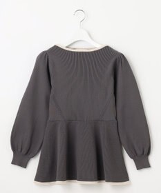 Feroux 【洗える】バイカラーペプラム ニット