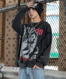 WEGO 【ユニセックス着用ITEM】ヴィンテージグラフィックドッキングプルオーバー