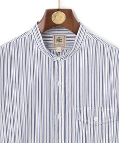 J.PRESS MEN ポプリンマルチストライプ バンドカラーシャツ