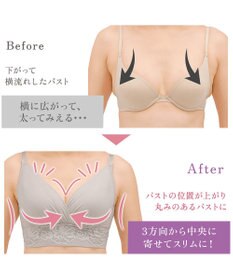 BRADELIS New York 【BRADELIS NewYork peace】ハイブリッドハートカップブラ23 締め付け感の少ないノンワイヤー補整ブラ 補正