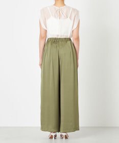 NAVE 【Nave・洗える/ウエストゴム】ヴィンテージサテン ワイドパンツ