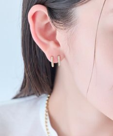 Phoebe 【痛くないシリーズ/金属アレルギー対応】ダブルラインビジューライトフィットイヤリング　ゴールド