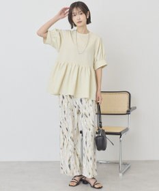 AMERICAN HOLIC 【先行予約】【WEB限定】異素材切替ペプラムプルオーバー