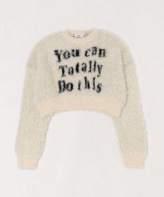 WEGO ロゴシャギーショートニット