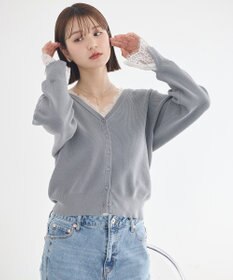 earth music&ecology レーストリムカーディガン