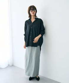 YECCA VECCA バックギャザーロングシャツ