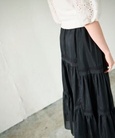 GRACE CONTINENTAL ギャザーレースロングスカート