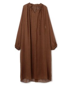 BEIGE， CALLERRY / シルク混ドットギャザーワンピース