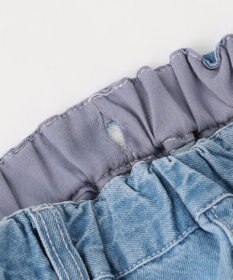 ANY KIDS 【一部店舗/WEB先行販売アイテム】【洗濯機可能】刺繍 ワイドデニムパンツ