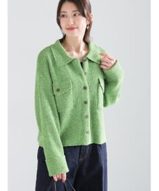 Te chichi メランジ衿ニットジャケット