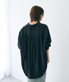 YECCA VECCA バックギャザーロングシャツ