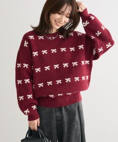 Green Parks ・ｓｗｉｎｇ　ｂｙ　リボンジャカードクルーニット