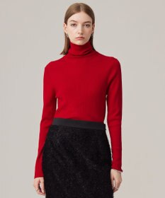 ICB 【CLASSY.1月号掲載・新色追加・洗える】エクストラファインメリノ タートルネックプルオーバー