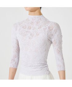 Chacott 【ノーソーイングニット】ローズシアーレースハイネックトップ