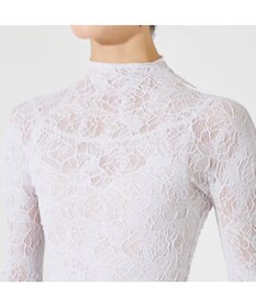 Chacott 【ノーソーイングニット】ローズシアーレースハイネックトップ