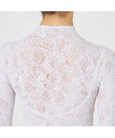 Chacott 【ノーソーイングニット】ローズシアーレースハイネックトップ