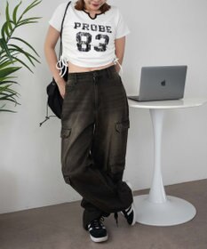 WEGO キーネックサイドレースアップちびT